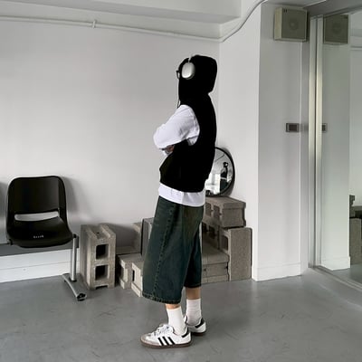 【現貨】高磅數高質感素面連帽拉鍊背心外套11