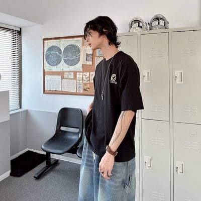 【現貨】HAPPINESS潑漆笑臉印花短T5