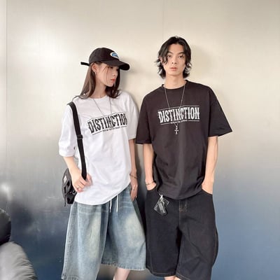 【現貨】Distinction剝落字體美式印花短T1