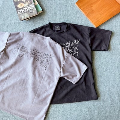 【現貨】ESTABLISHED 2018荊棘簍空字體麂皮短T8