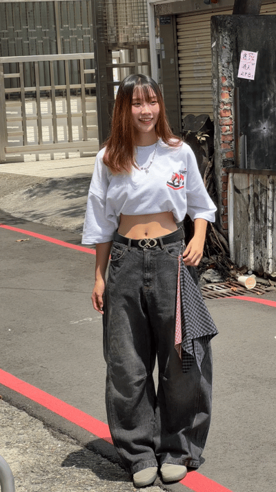 【現貨】水洗吊巾牛仔褲(附吊巾)4