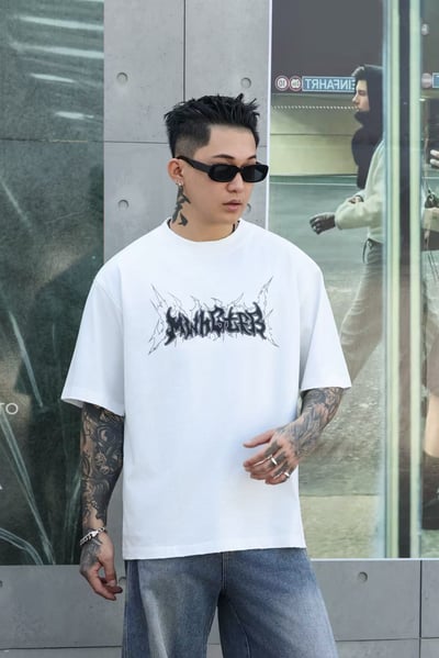 【現貨】火焰皮革繡花短T6