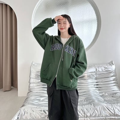 【現貨】BROOKLYN 英字刺繡連帽外套9