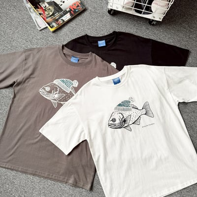 【現貨】毛帽魚植絨印花短T9