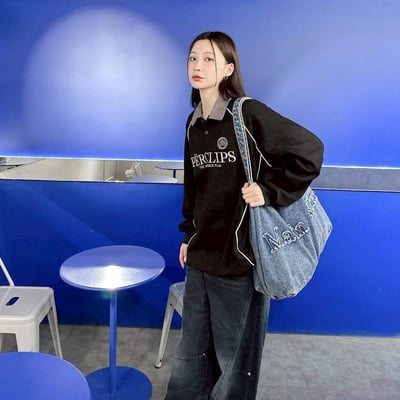 【現貨】PERCLIPS 刺繡撞色麂皮POLO衫4