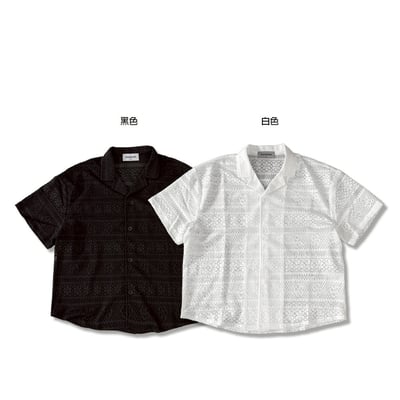 【夏日必買現貨】海灘簍空紋短版短袖襯衫8