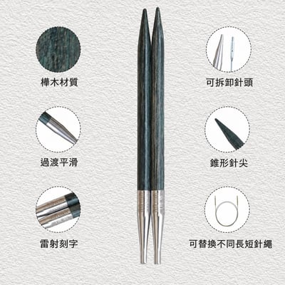 【 KnitPro 】 藍色樺木可拆卸環針套組7