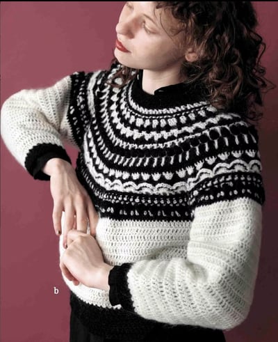 【鉤針書】圓形育克花樣鉤針服飾編織作品集5