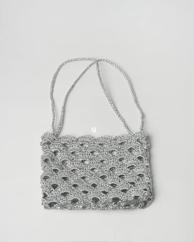 【Yarn-a】Metalic play code square bag3