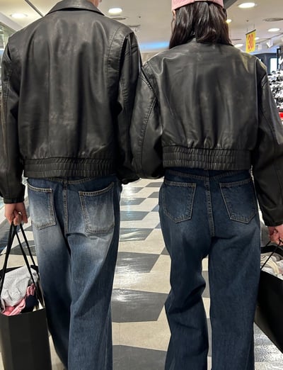 必買 Miu風 復古刷色雙拉鍊皮外套 （男女款）9