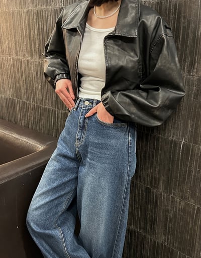 必買 Miu風 復古刷色雙拉鍊皮外套 （男女款）11