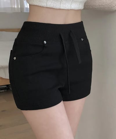 韓國 修飾小腹寬鬆緊 豐胯彈性短褲（墊可拆）S-2XL17