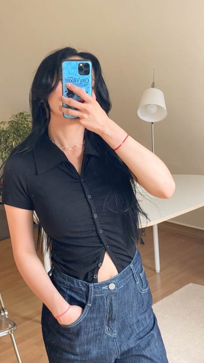 新沙洞小姐姐 抓皺日常 排釦開衫5