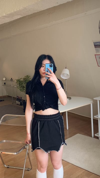 新沙洞小姐姐 抓皺日常 排釦開衫11