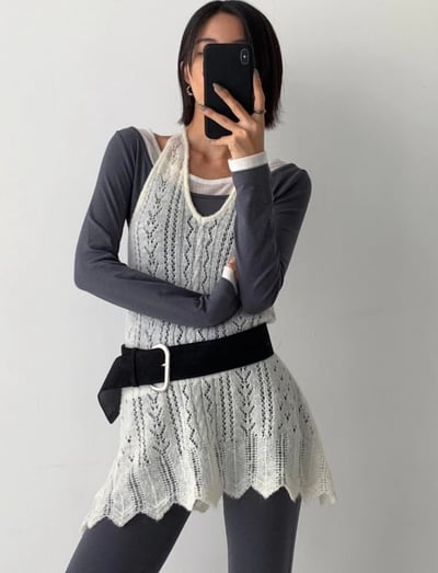 Bloom 針織繞脖 花瓣洋 層次搭配7