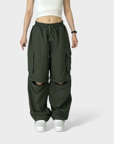 s-L可穿 3ways抽繩拉鍊工裝褲 /可變短褲1