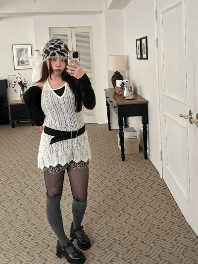 Bloom 針織繞脖 花瓣洋 層次搭配1