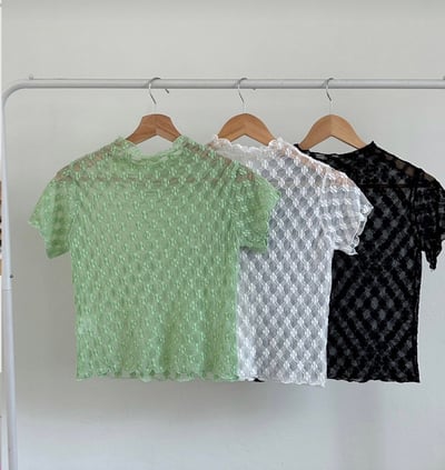 J 蕾絲百搭透膚 短袖內搭1