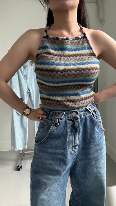 L 繞脖編織背心6