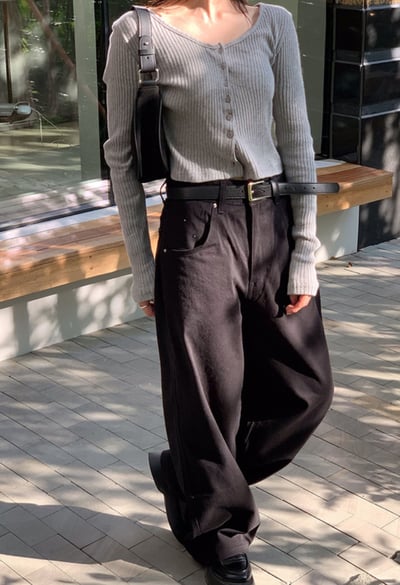 百搭版型好看的針織衫 高彈性 螺紋顯瘦6