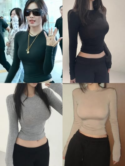 正韓春夏透氣（包色優惠） 寧寧T自帶沙漏腰 +薄長正肩1