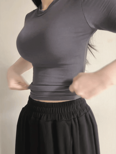 正韓（包色優惠）AI自帶沙漏腰 正肩 karina.寧寧 5分袖2