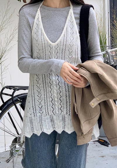 Bloom 針織繞脖 花瓣洋 層次搭配8