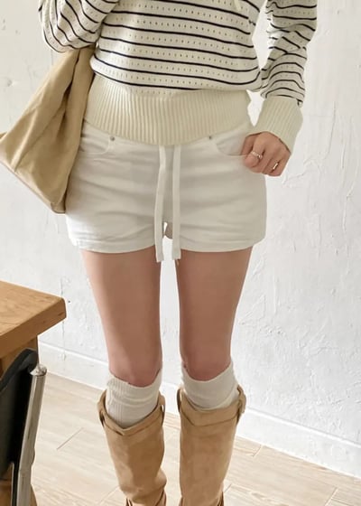 韓國 修飾小腹寬鬆緊 豐胯彈性短褲（墊可拆）S-2XL9