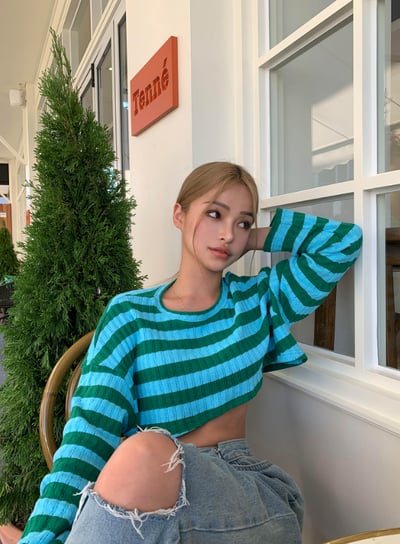 毛怪的萬聖節 萌袖短版針織 - 跟你們說條紋捲土重來9