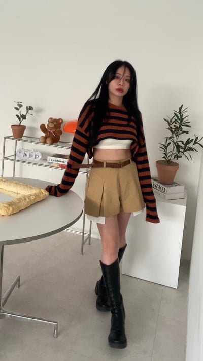 毛怪的萬聖節 萌袖短版針織 - 跟你們說條紋捲土重來15