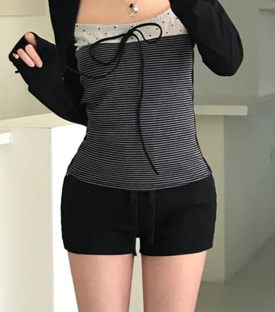 韓國 修飾小腹寬鬆緊 豐胯彈性短褲（墊可拆）S-2XL15