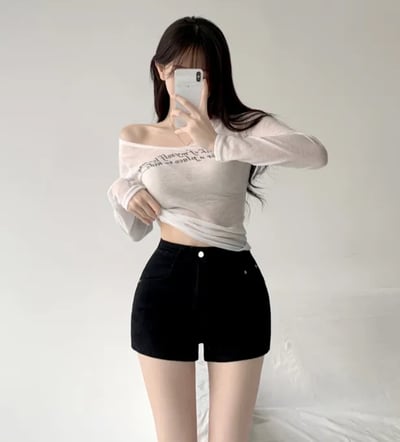 韓國 豐胯 女團 彈性熱褲 S-2XL 豐胯墊可拆21