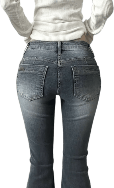 New 海鷗線翹臀+豐胯墊 狎鷗亭女神 低腰 灰藍刷色褲2