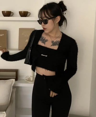 D 一字領兩件套2