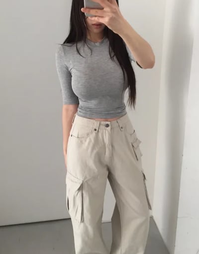 正韓（包色優惠）AI自帶沙漏腰 正肩 karina.寧寧 5分袖6