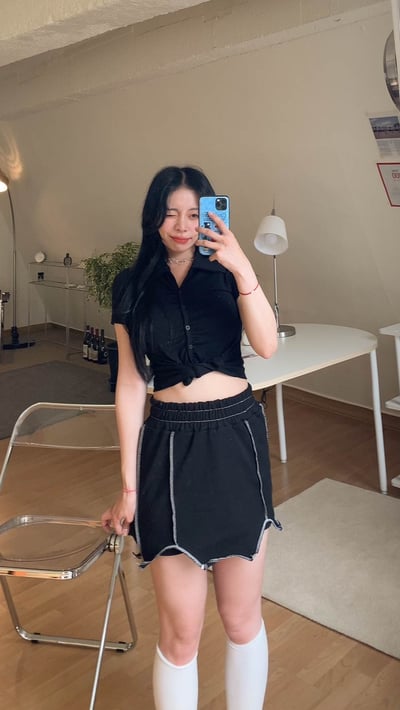 新沙洞小姐姐 抓皺日常 排釦開衫12