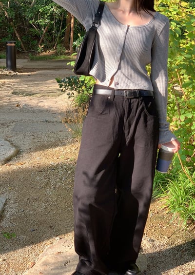 百搭版型好看的針織衫 高彈性 螺紋顯瘦7