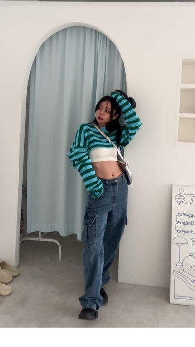 毛怪的萬聖節 萌袖短版針織 - 跟你們說條紋捲土重來6