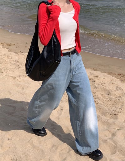 百搭版型好看的針織衫 高彈性 螺紋顯瘦3