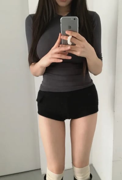 正韓（包色優惠）AI自帶沙漏腰 正肩 karina.寧寧 5分袖5