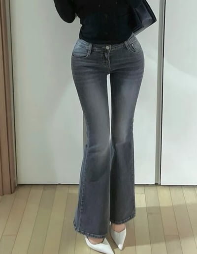 New 海鷗線翹臀+豐胯墊 狎鷗亭女神 低腰 灰藍刷色褲11