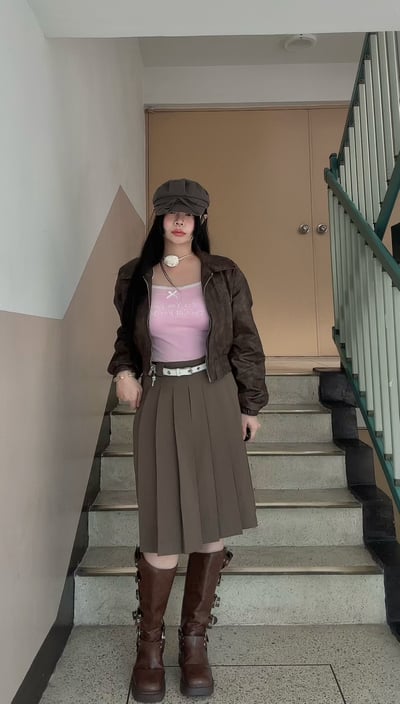 必買 Miu風 復古刷色雙拉鍊皮外套 （男女款）19