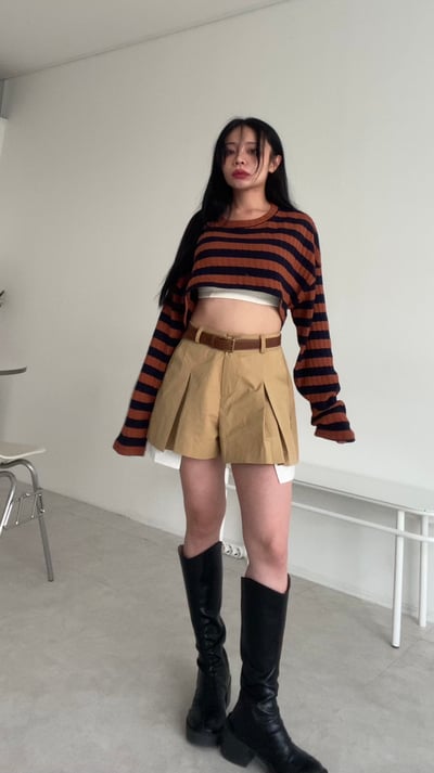 毛怪的萬聖節 萌袖短版針織 - 跟你們說條紋捲土重來13