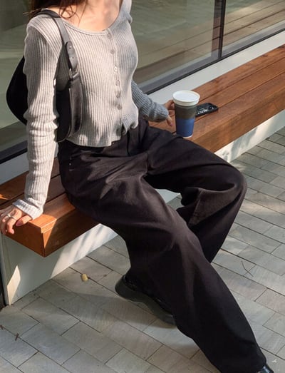 百搭版型好看的針織衫 高彈性 螺紋顯瘦5