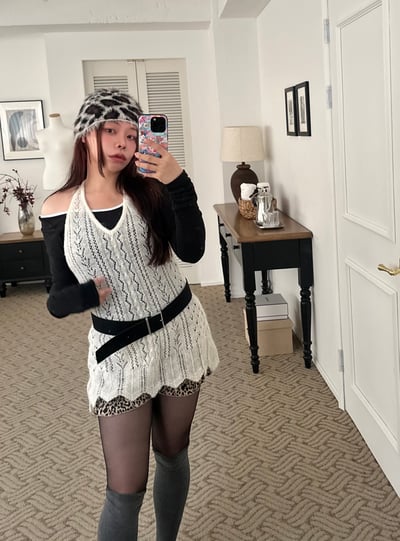 Bloom 針織繞脖 花瓣洋 層次搭配5