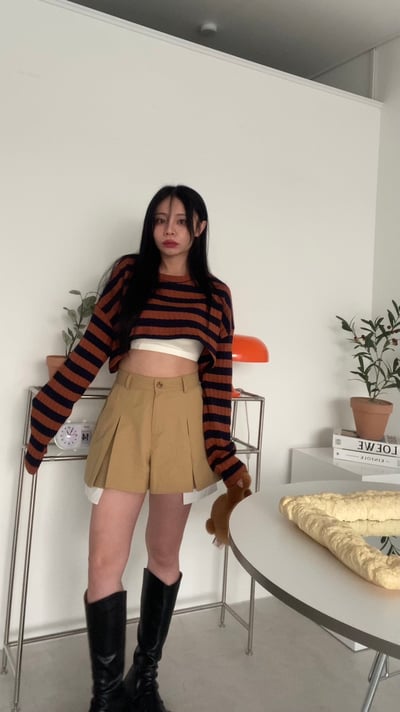 毛怪的萬聖節 萌袖短版針織 - 跟你們說條紋捲土重來19