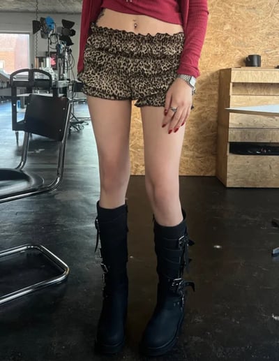 Meow 豹紋花苞褲6