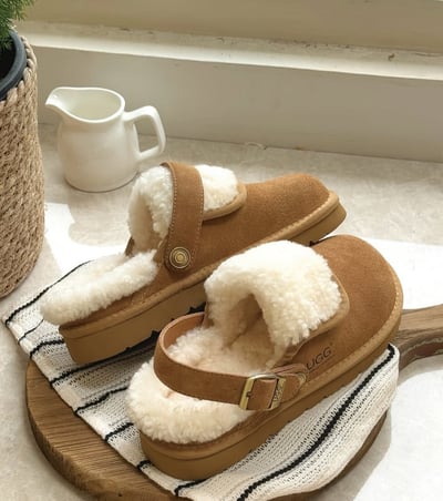 25 UGG 羊毛 翻舌 涼拖2穿4