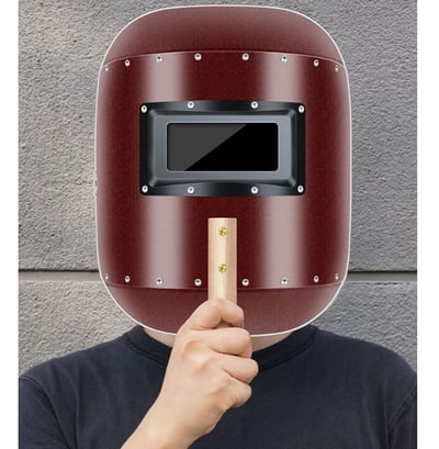 ~子甄彣璟~升級金屬框 電焊面罩 手持一體式 防護 焊工 電銲 焊接 氬弧 CO2 焊工面具 防強光 耐高溫7