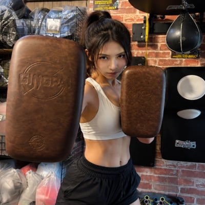 ~子甄彣璟~復古腳靶 踢靶 弧形腿靶 散打 拳擊 泰拳 散打 拳靶 格鬥 泰拳 手靶 訓練靶 武術用品 運動護具1